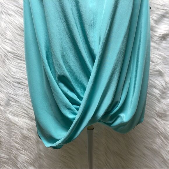 NWT Natori Size XL Teal Wrap Front Silk Tunic Top - Picture 5 of 12